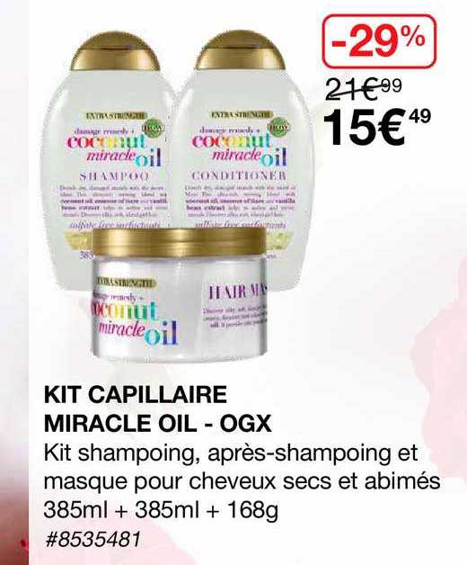 kit capillaire miracle oil - ogx