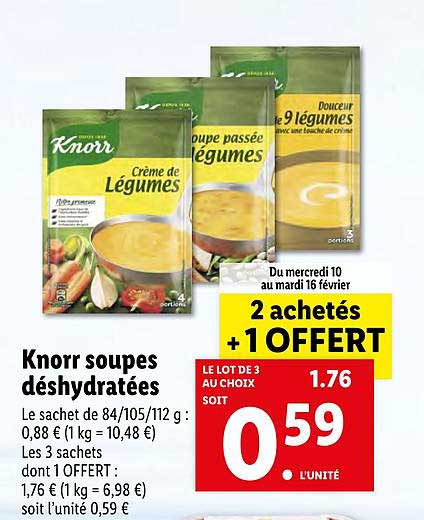 knorr soupes déshydratées