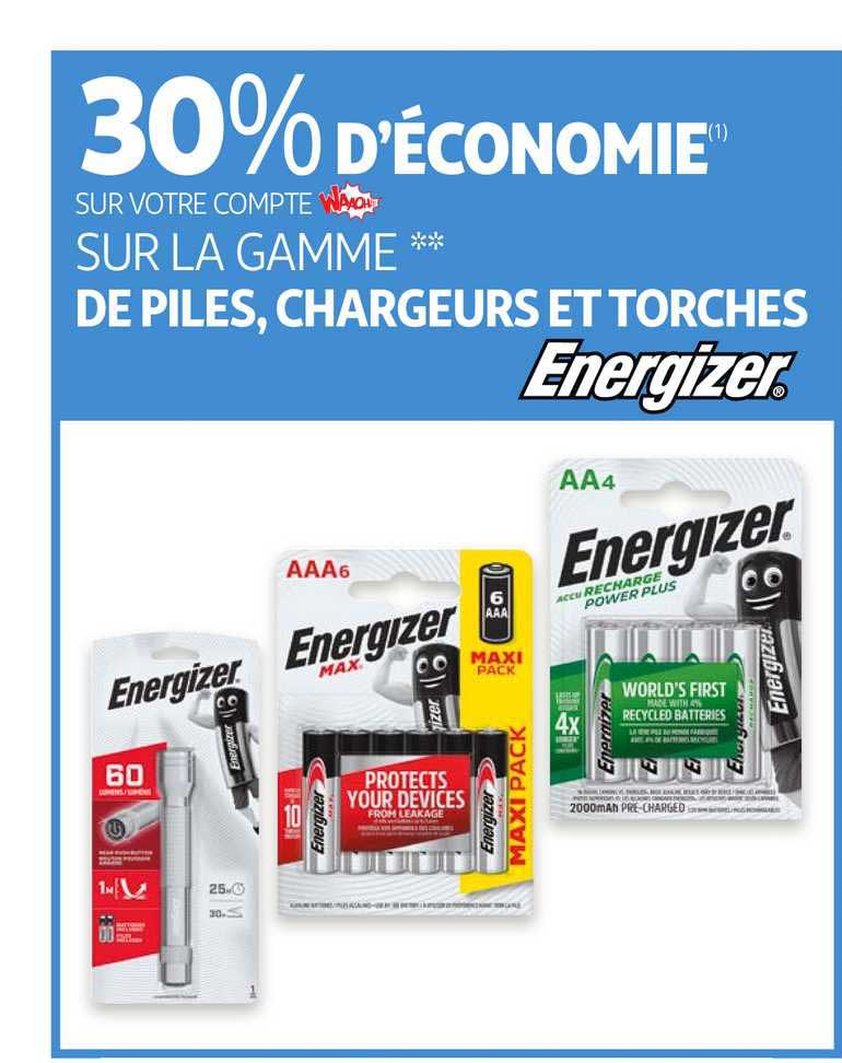 la gamme de piles, chargeurs et torches energizer