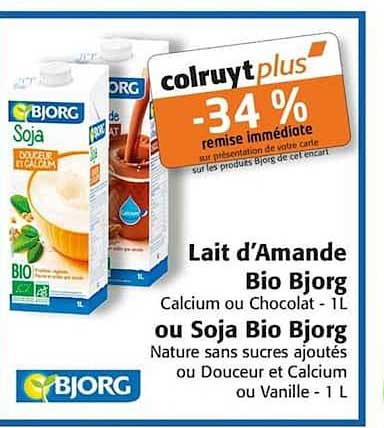lait d'amande bio bjorg ou soja bio bjorg