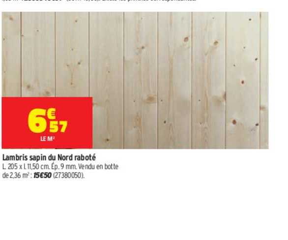 Lambris Sapin Du Nord Raboté