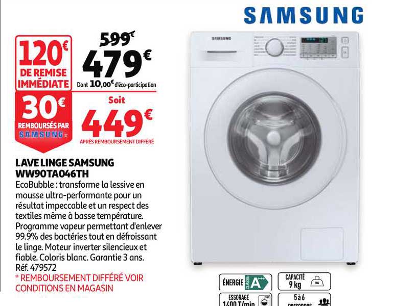 lave linge samsung ww90ta046 th