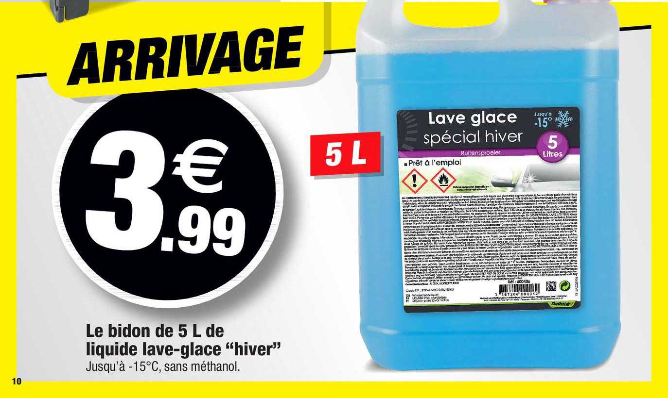 le bidon de 5l de liquide lave-glace "hiver"