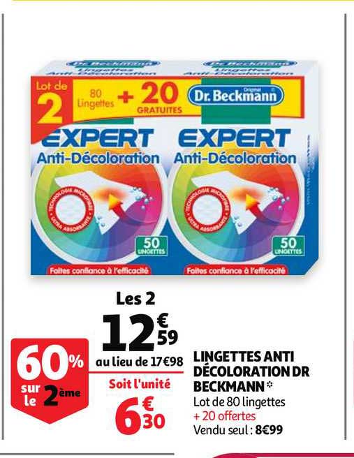 lingettes anti décoloration dr beckmann
