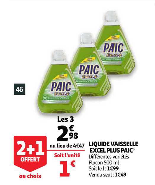 Liquide Vaisselle Excel Plus Paic