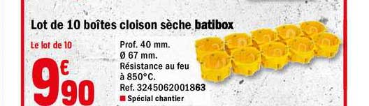 lot de 10 boîte cloison sèche batibox