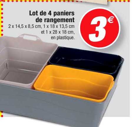 Lot De 4 Paniers De Rangement