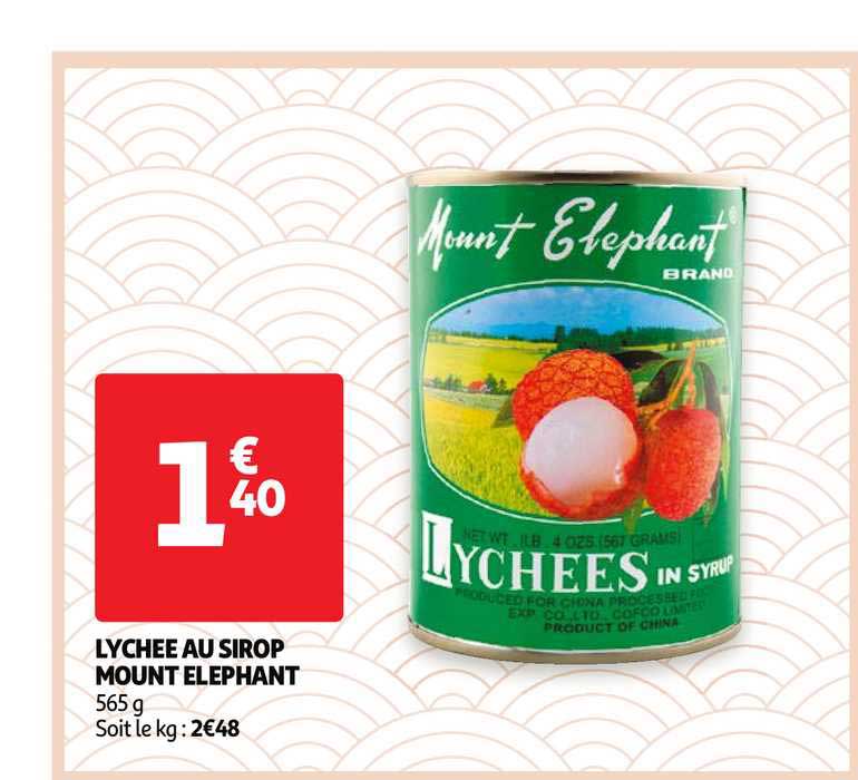 lychee au sirop mount éléphant