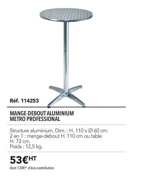 mange debout aluminium metro professional