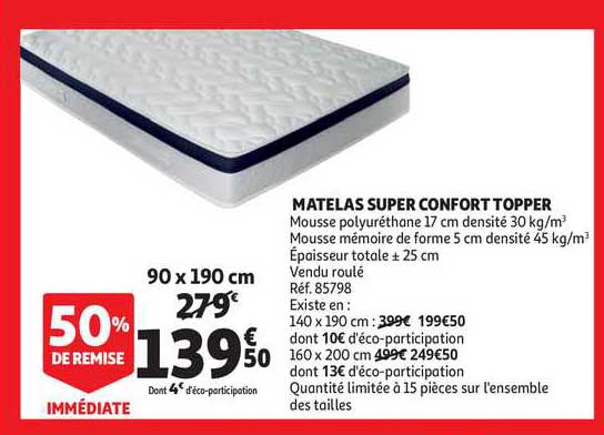 matelas super confort topper