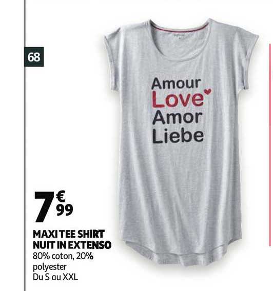 maxi tee shirt nuit in extenso