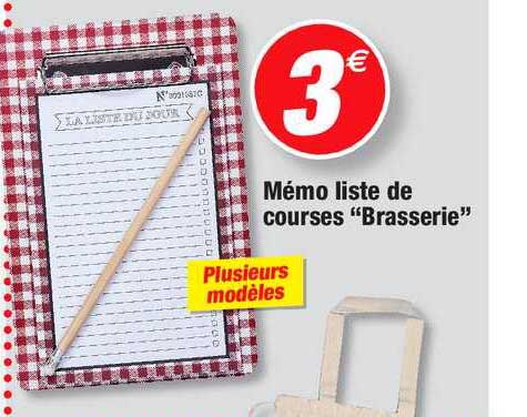 Mémo Liste De Courses "brasserie"