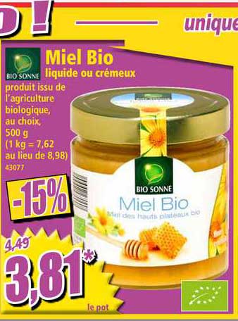 miel bio bio sonne