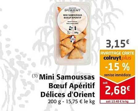 mini samoussas bœuf apéritif délices d'orient