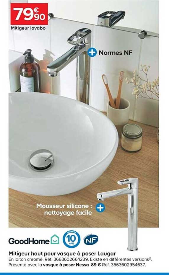 Mitigeur Haut Pour Vasque à Poser Laugar