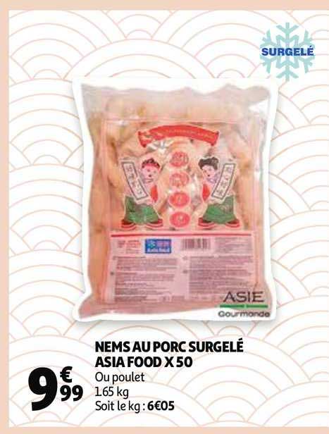 nems au porc surgelé asia food x50