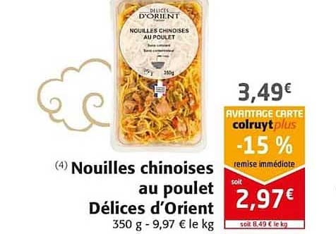 nouilles chinoises au poulet délices d'orient