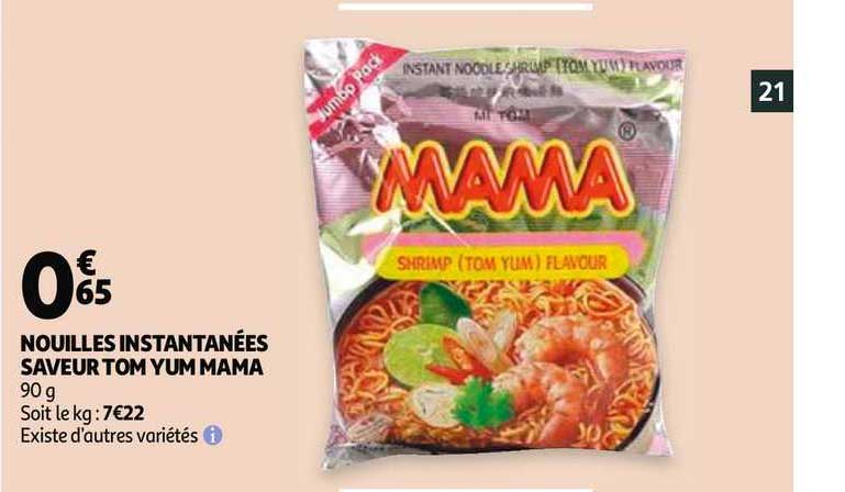 nouilles instantanées saveur tom yum mama