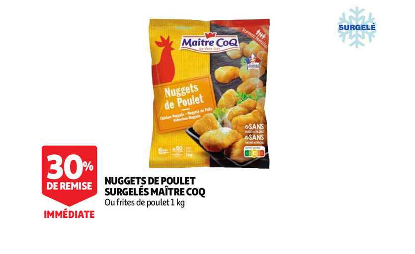 nuggets de poulet surgelés maître coq