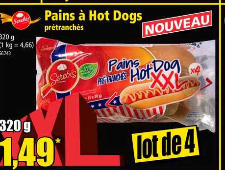 pains à hot dogs prétranchés