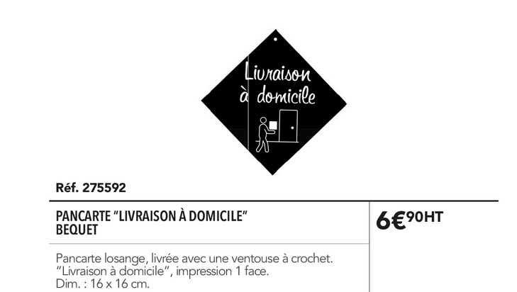 pancarte livraison à domicile bequet