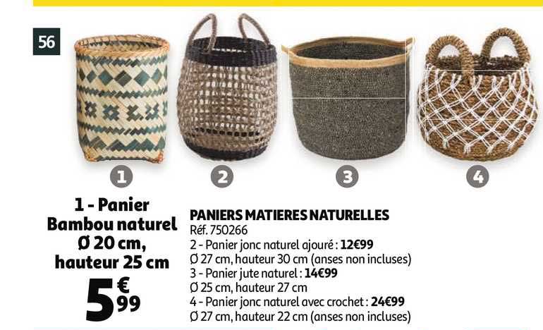 paniers matières naturelles