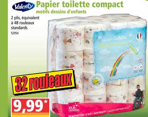 papier toilette compact motifs dessins d'enfant valenty
