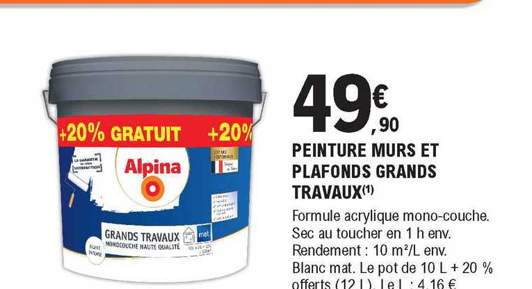 peinture murs et plafonds grands travaux alpina