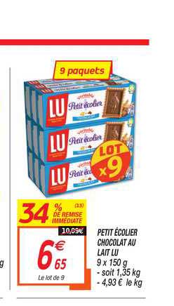 Petit écolier Chocolat Au Lait Lu