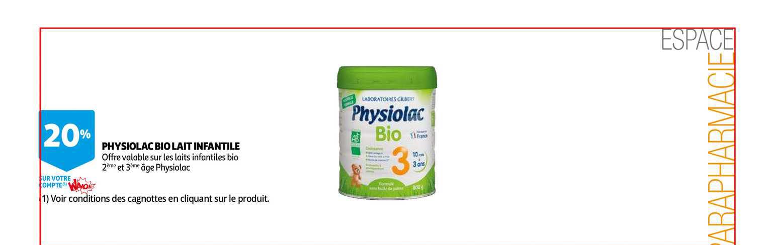 physiolac bio lait infantile