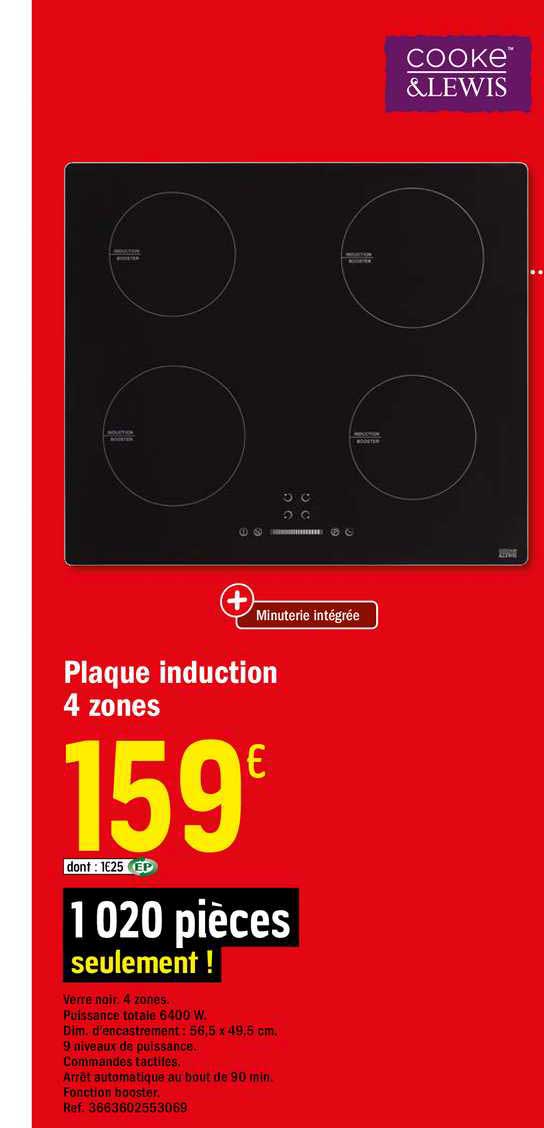 plaque induction 4 zones