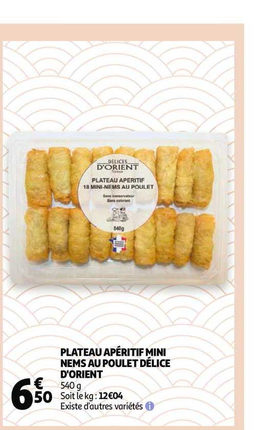 plateau apéritif mini nems au poulet délice d'orient