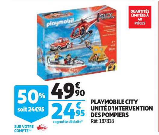 playmobile city unité d'intervention des pompiers
