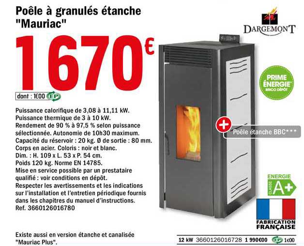 Poêle à Granulés étanche "mauriac"