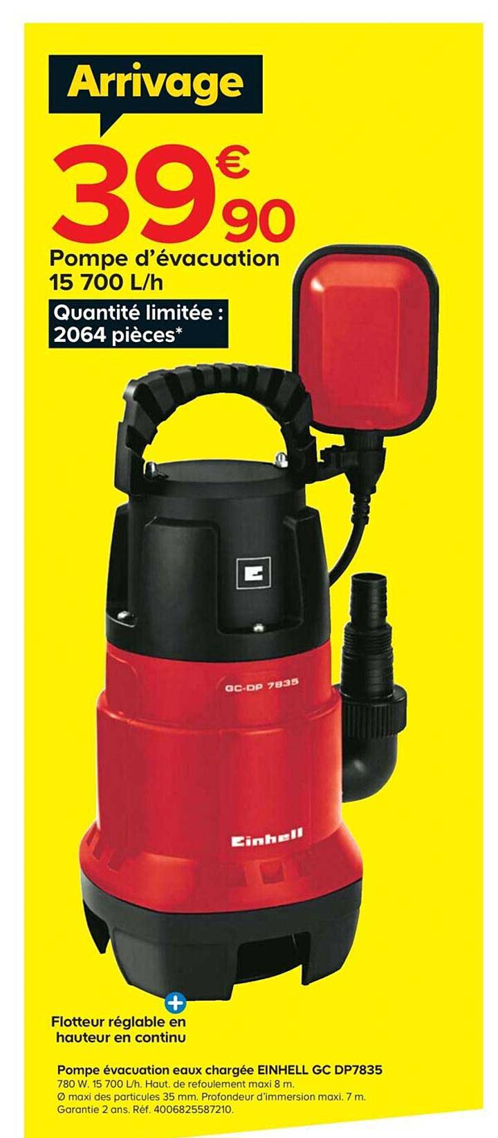 pompe d'évacuation 15 700 l-h einhell