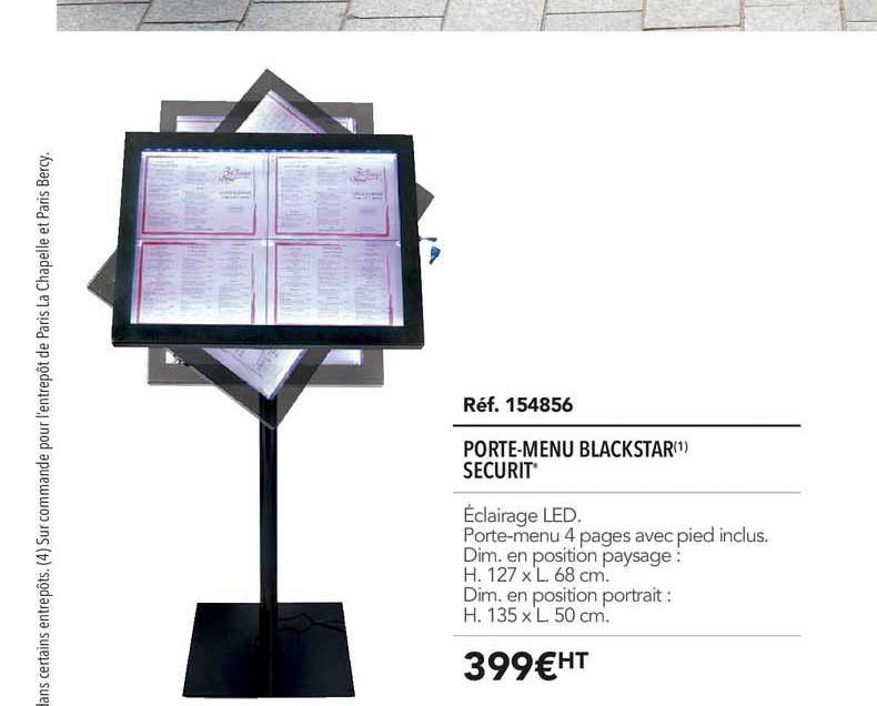 porte menu blackstar securit