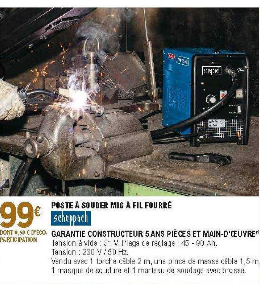 poste à souder mic à fil fourré scheppach