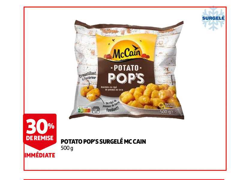potato pop's surgelé mc cain
