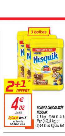 poudre chocolatée nesquik