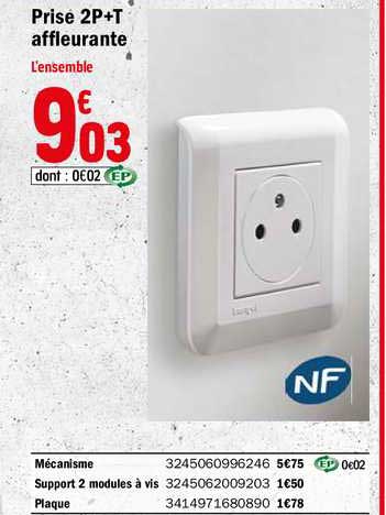 prise 2p+t affleurante