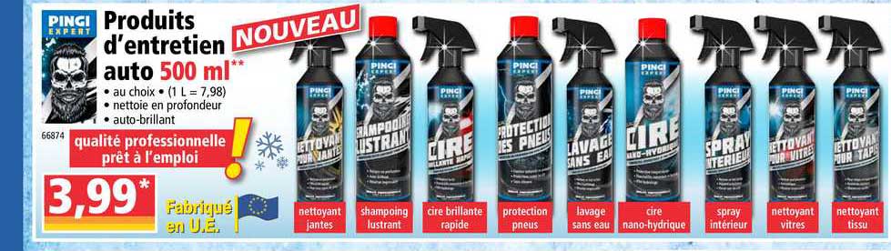 produits d'entretien auto