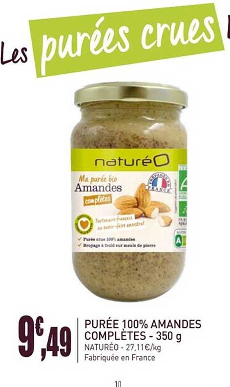 purée 100% amandes complètes