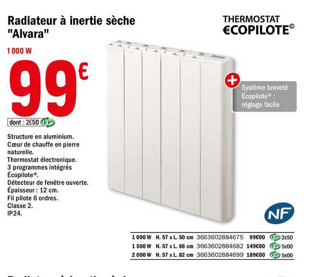 Radiateur à Inertie Sèche "alvara"