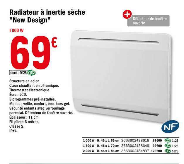 radiateur à inertie sèche "new design"