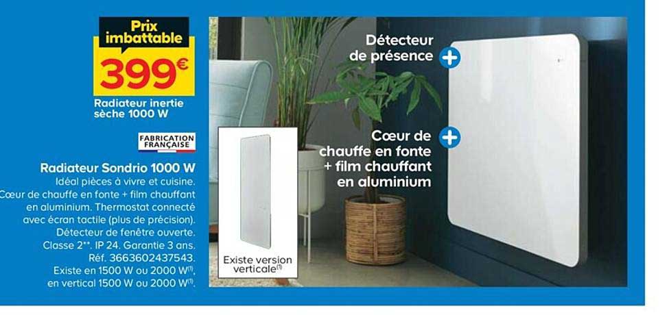 Radiateur Sondrio 1000 W