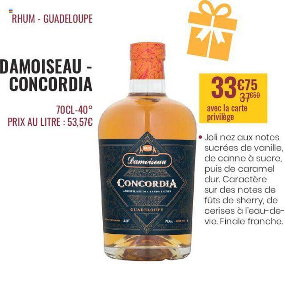 Rhum Guadeloupe Damoiseau - Concordia