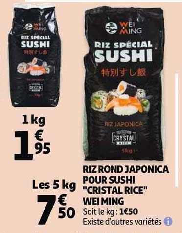 riz rond japonica pour sushi "cristal rice" wei ming