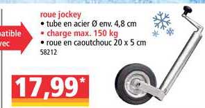 roue jockey, charge max. 150 kg