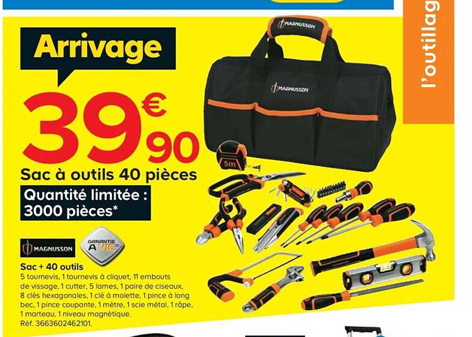 Sac à Outils 40 Pièces Magnusson