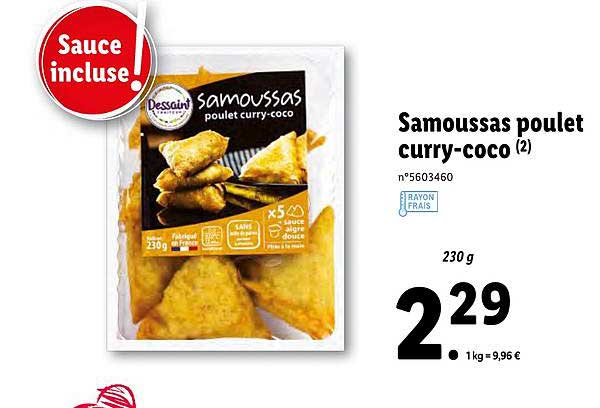 samoussas poulet curry-coco dessaint
